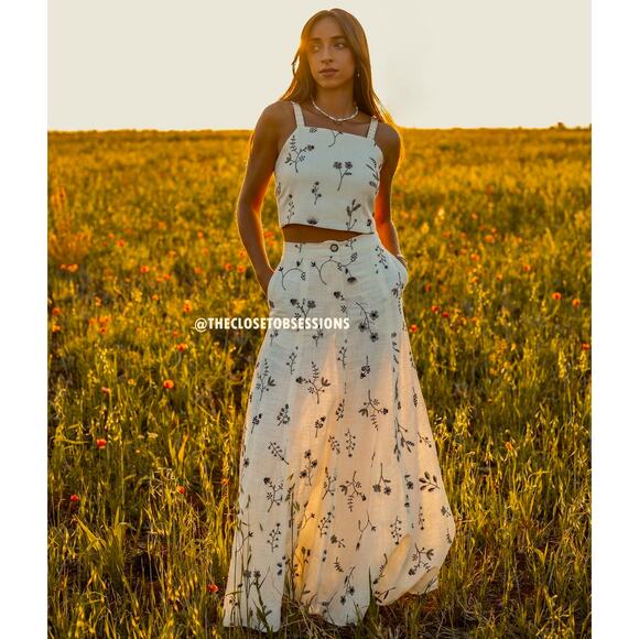 ZARA BLOGGER FAVE!!! Co-Ord Set Tied Crop Top + Maxi Skirt NWT - Picture 1 of 16